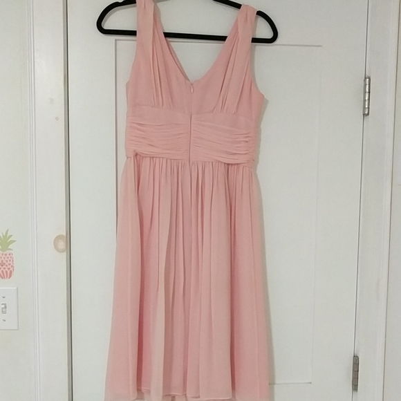 blush knee length dress